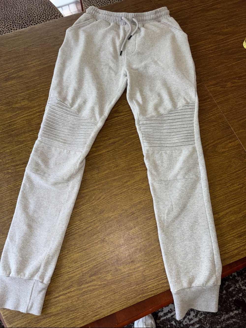 nANA judy Light Gray Rib-Knee Jogger Sweatpants